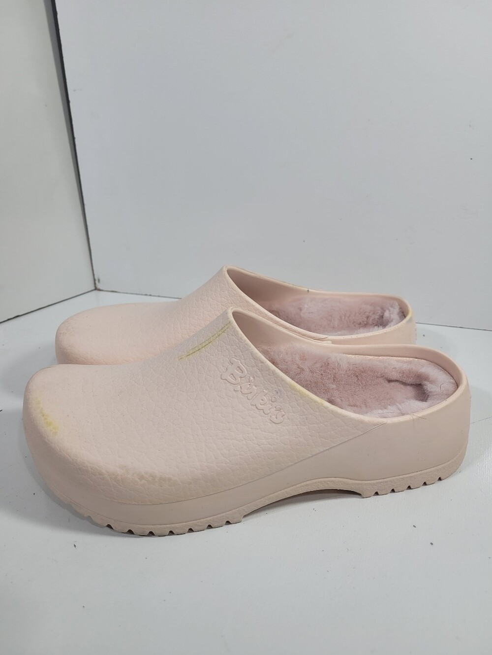 Birkenstock Birki Super-Birki Shearling Clogs Pink Fur Lined Size 40 US Women 9